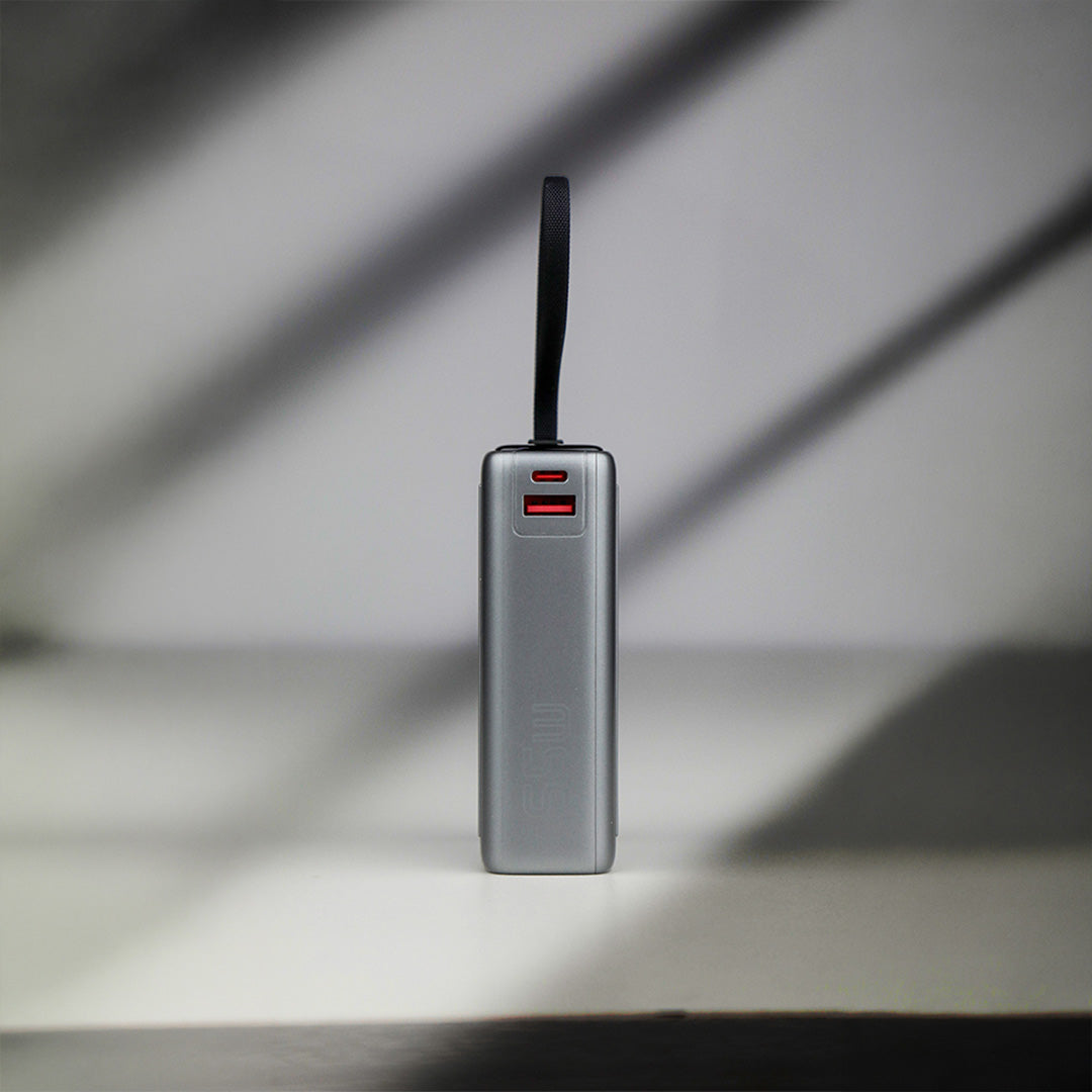 باور بانك Lzel Neurode Sync بسعة 20000 مللي أمبير | PD3.0 و QC3.0 | شحن بقدرة 65 واط | كابل USB-C مدمج مع شحن PD