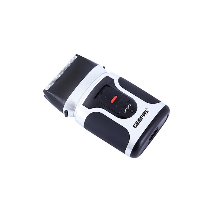 Geepas 2-in-1 Men's Shaver – Mini Travel Rechargeable Precision Foil Shaver with Sideburns Trimmer, Wet & Dry Use, Dual Reciprocating Blades, Travel Pouch