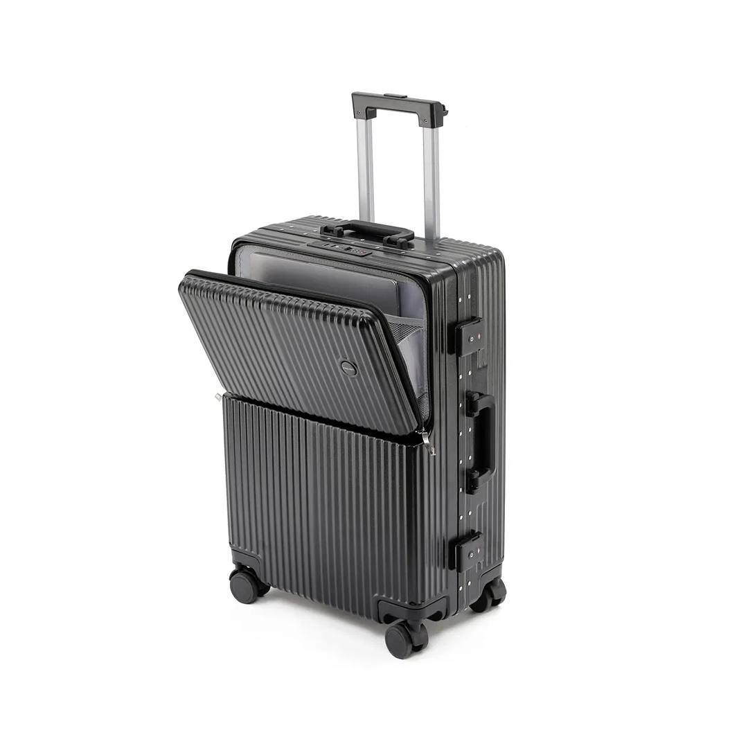 90 Percent 4 Wheels Abs Aluminum Frame 20 Inch Suitcase | Black