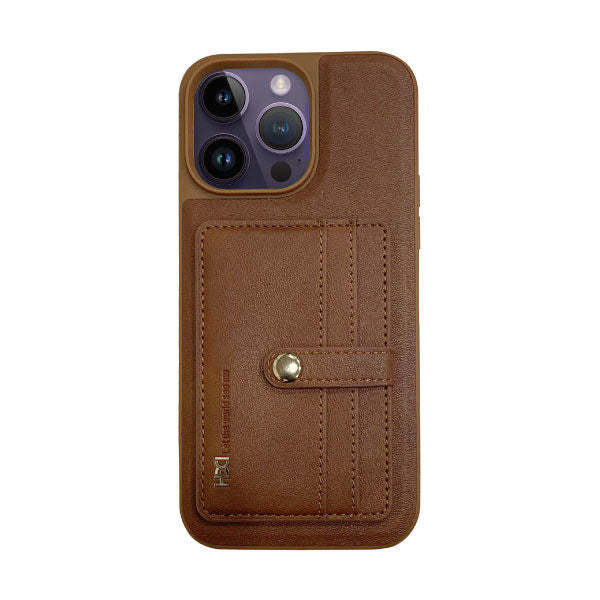 HDD iPhone 14 Pro Wallet Case Brown