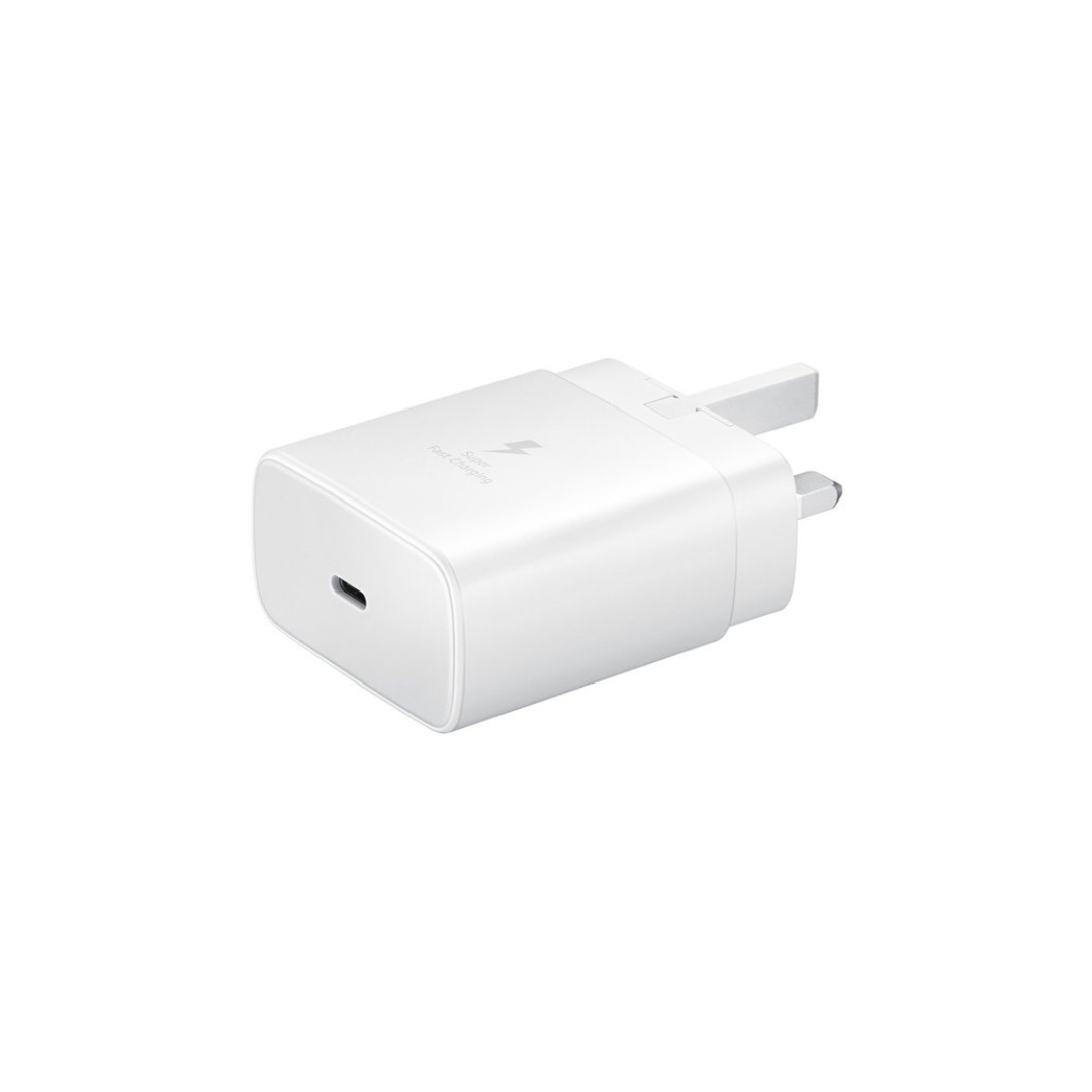 شاحن سامسونج فائق السرعة بقوة 45 واط مع كيبل USB-C إلى USB-C | أبيض