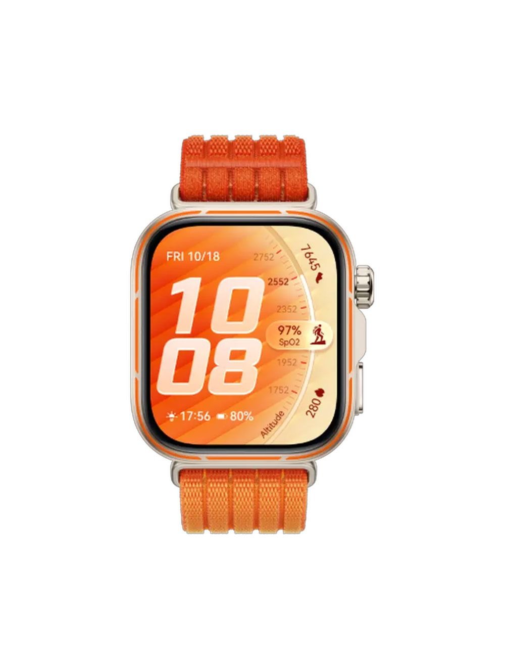 HUAWEI Watch Fit 5 Pro + Bundle Offer | Gradient Orange Nylon Strap