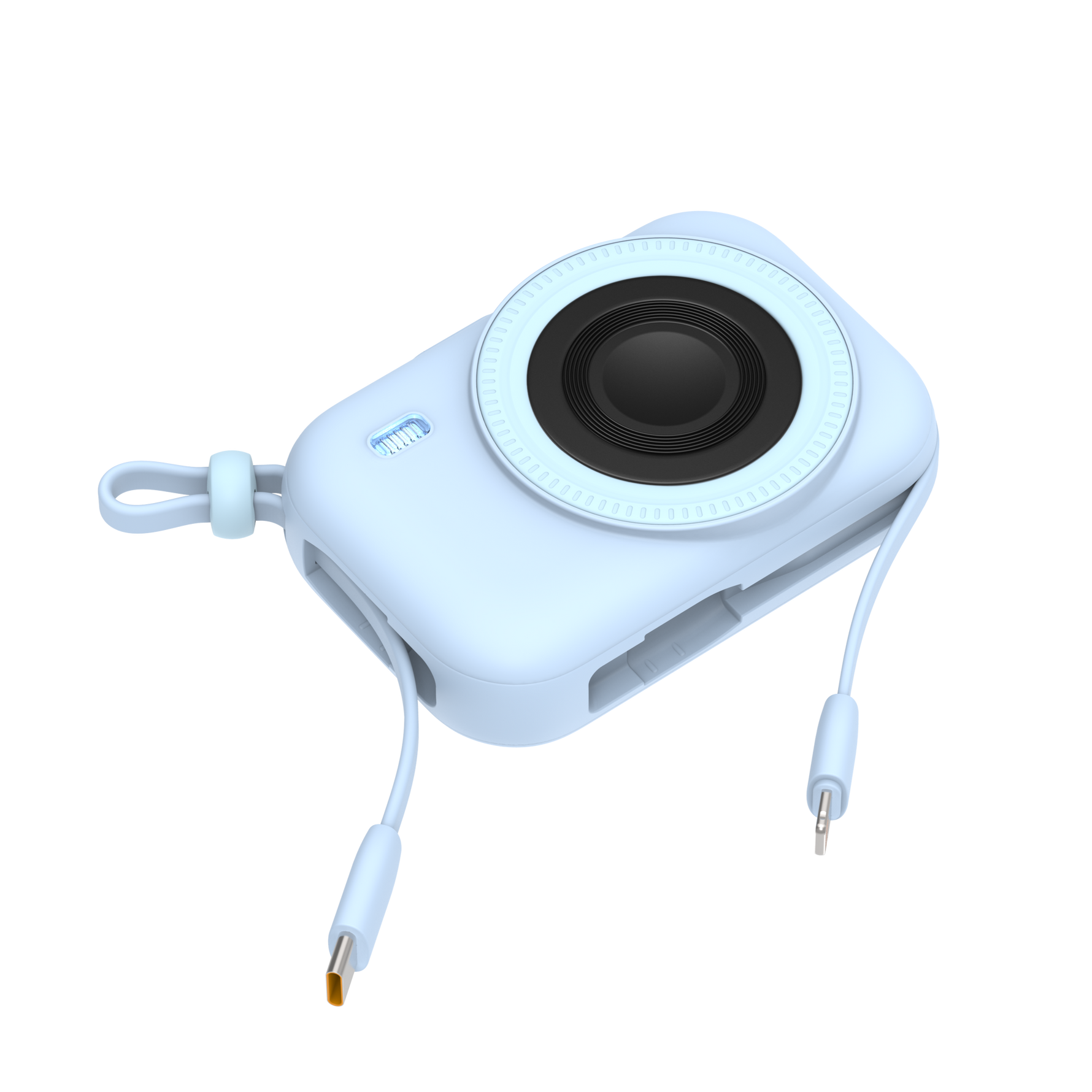 LZEL NanoFlex Nova – 10,000mAh Magnetic Power Bank with USB-C PD & Built-in Cable | Blue