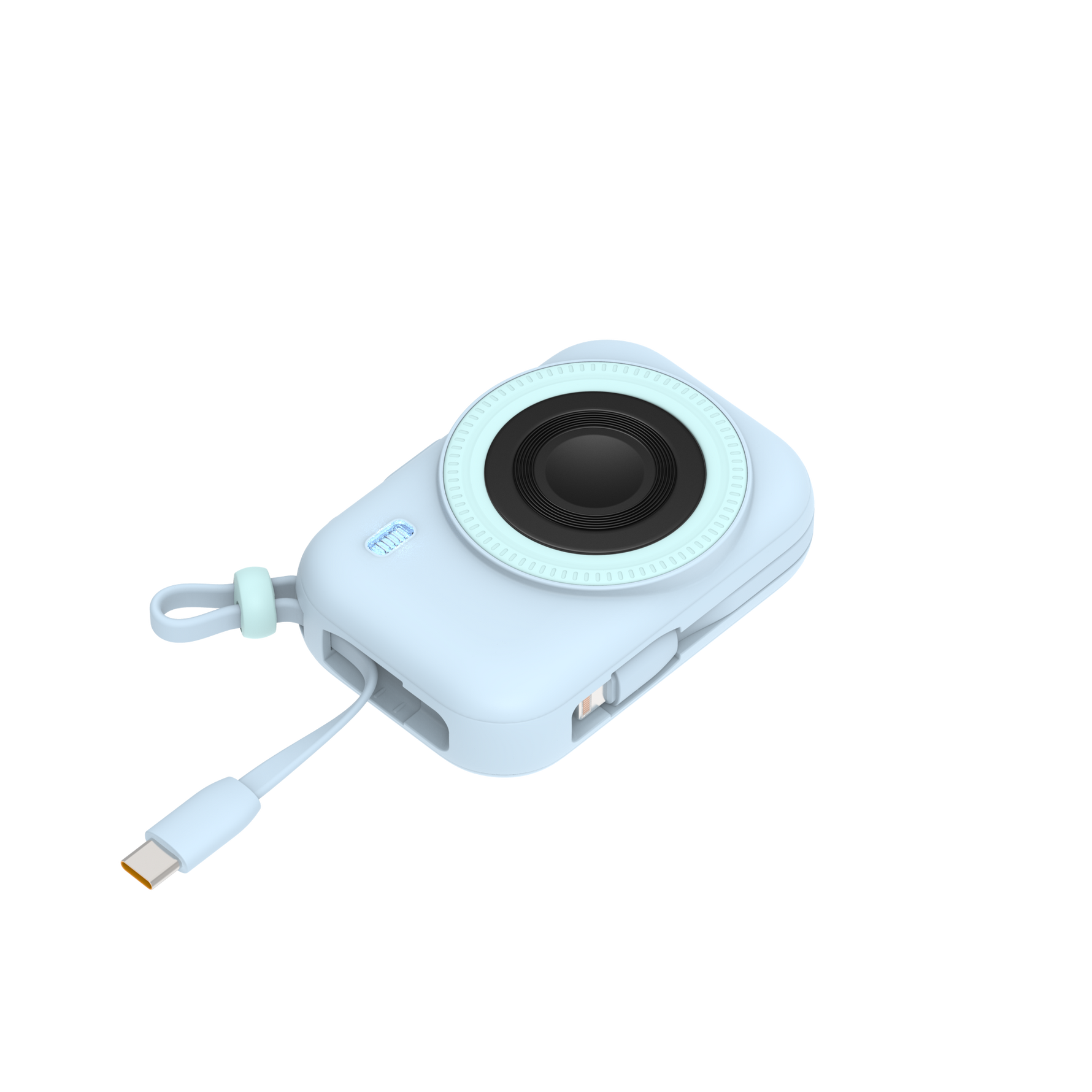 LZEL NanoFlex Nova – 10,000mAh Magnetic Power Bank with USB-C PD & Built-in Cable | Blue