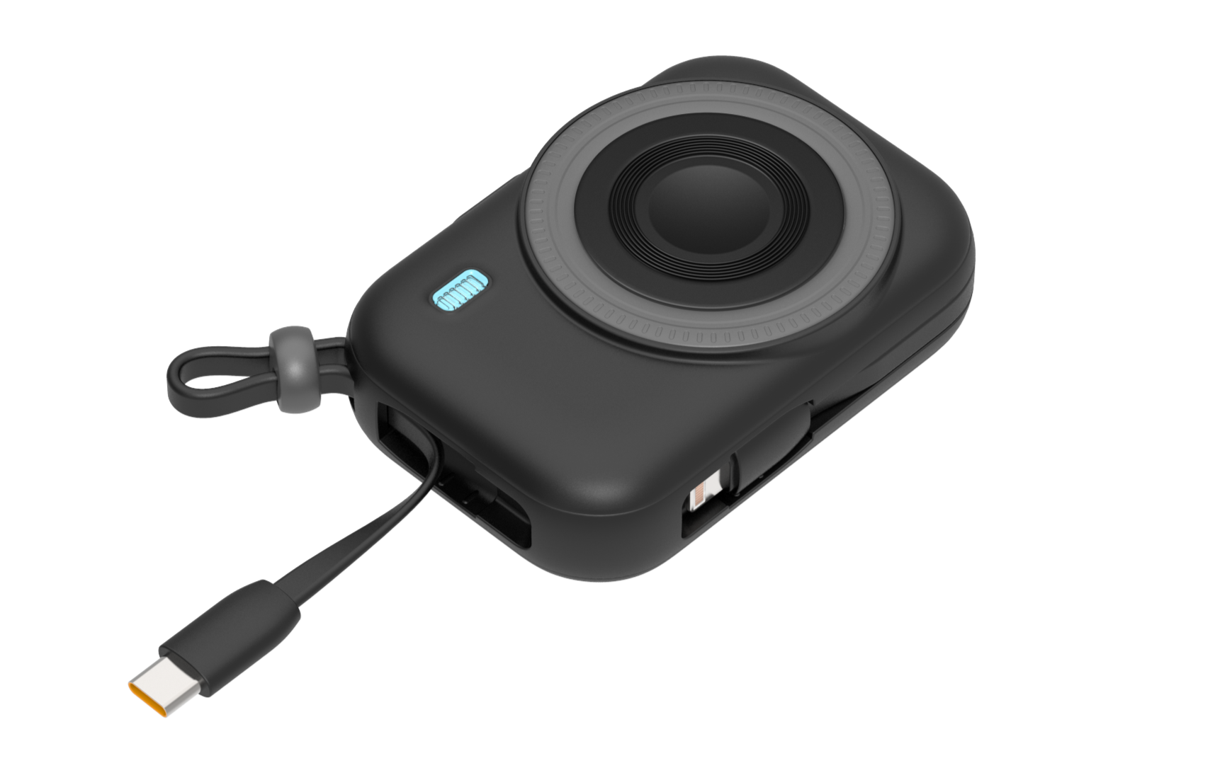 بطارية متنقلة من ليزل مغناطيسي بسعة 10,000 مللي أمبير مع شحن PD عبر USB-C وكابل مدمج | أسود