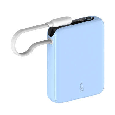 LZEL PrimeBrio 5K Mini PD Power Bank – 5000mAh, 20W, Built-in Type-C Cable