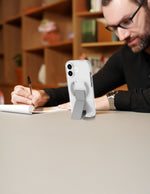 LZEL MagClear LeatherGrip Case for iPhone 17 | Titanium