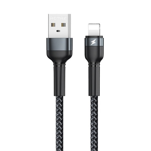 Remax Aluminum Alloy Braided USB-A To Lightning Cable Black