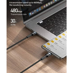 كيبل USB-C إلى  USB-C من ريماكس بقوة 100 واط مع تقنية PD | فضي