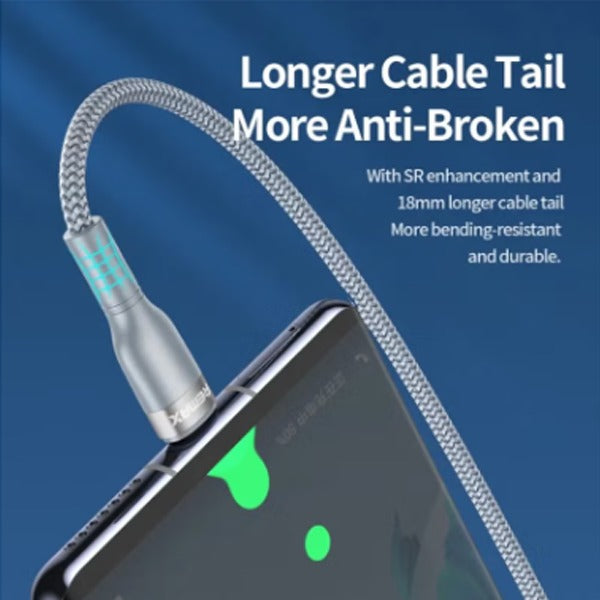 كيبل USB-C إلى  USB-C من ريماكس بقوة 100 واط مع تقنية PD | فضي