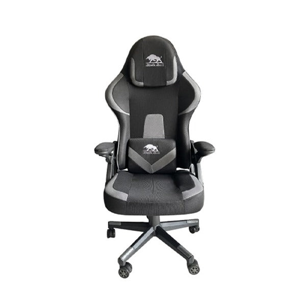 Black Bull Gaming Chair With Headrest Up & Down Slide Adjustable and Moveable Armrest, Fabric