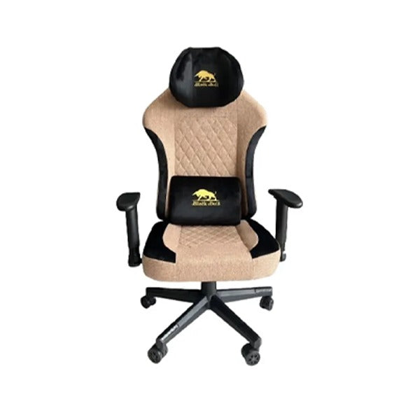 Black Bull Gaming Chair With Molded Headrest Up & Down - Fabric , Black/Brown