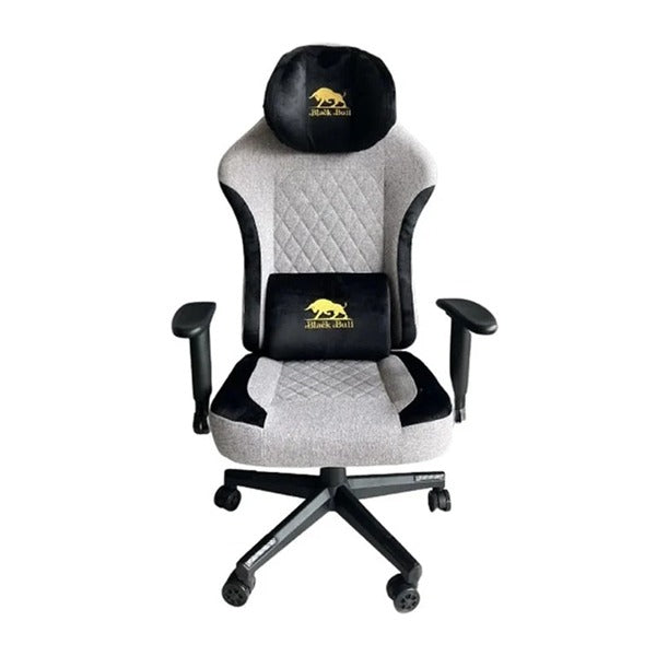 Black Bull Gaming Chair  With Molded Headrest Up & Down - Fabric,  Gray /Black