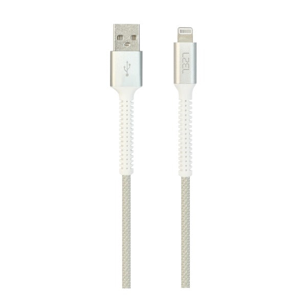 LZEL Celeris Power Volt Fabric Braided USB-A to Lightning Cable 1.2m | White