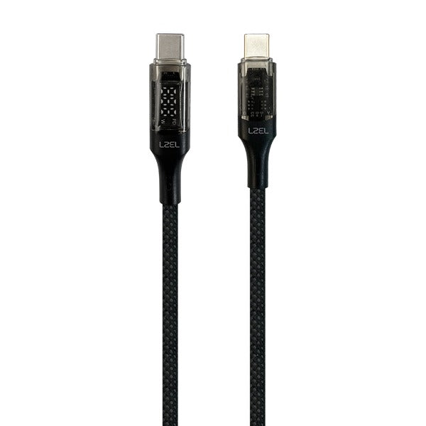 LZEL Celeris Power Disp 240W USB-C to USB-C Cable With Digital Display 1.2m | Black