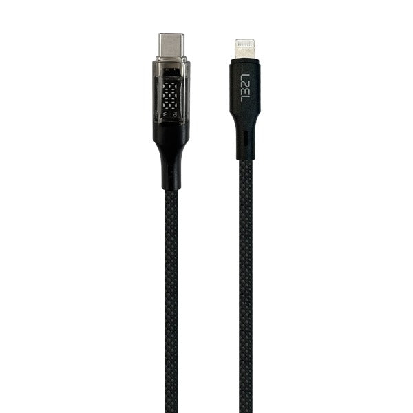 LZEL Celeris Power Disp 60W USB-C to Lightning Cable With Digital Display 1.2m | Black