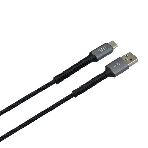 كيبل Celeris Power Ac من ليزل USB-A إلي USB-C مضفر بالأقمشة طول 1.2 متر | أسود