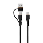LZEL Celeris PowerDuo – 2-in-1 USB-C to USB-C 100W Silicone Cable (3m) Built-in USB-A connector