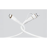 LZEL Celeris PowerDuo – 2-in-1 USB-C to USB-C 100W Silicone Cable (3m) Built-in USB-A connector