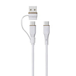 LZEL Celeris Powerduo 2-in-1 USB-C To USB-C 100w Silicone 1m Cable Built-in USB-A connector