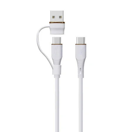 LZEL Celeris Powerduo 2-in-1 USB-C To USB-C 100w Silicone 1m Cable Built-in USB-A connector