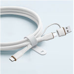 LZEL Celeris PowerDuo – 2-in-1 USB-C to USB-C 100W Silicone Cable (2m) Built-in USB-A connector
