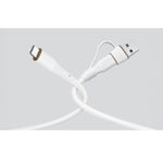 LZEL Celeris PowerDuo – 2-in-1 USB-C to USB-C 100W Silicone Cable (2m) Built-in USB-A connector