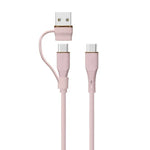LZEL Celeris Powerduo 2-in-1 USB-C To USB-C 100w Silicone 1m Cable Built-in USB-A connector