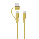LZEL Celeris Powerduo 2-in-1 USB-C To USB-C 100w Silicone 1m Cable Built-in USB-A connector