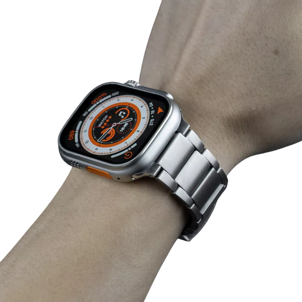 سوار لساعة أبل ستانلس ستيل 45/49 | فضي