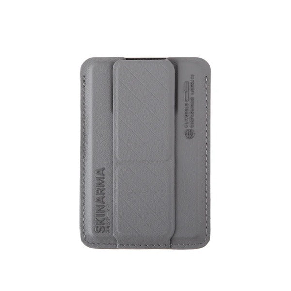 SkinArma Kado Mag Charge Card Holder With Grip Stand | Grey