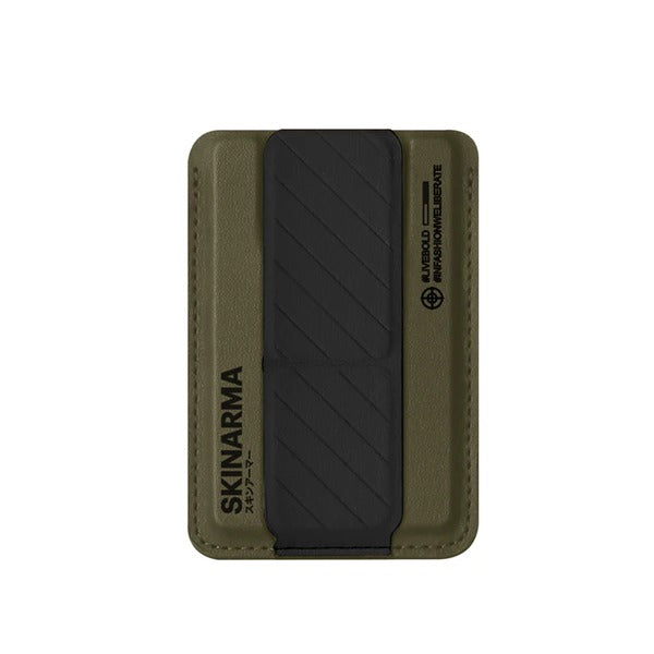 SkinArma Kado Mag Charge Card Holder With Grip Stand | Green/Black