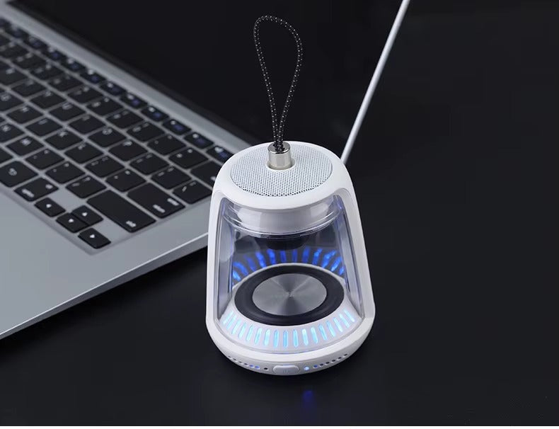 LZEL Aquilasonus Lamp Compact Waterproof Bluetooth Speaker With Dynamic RGB Lights | White