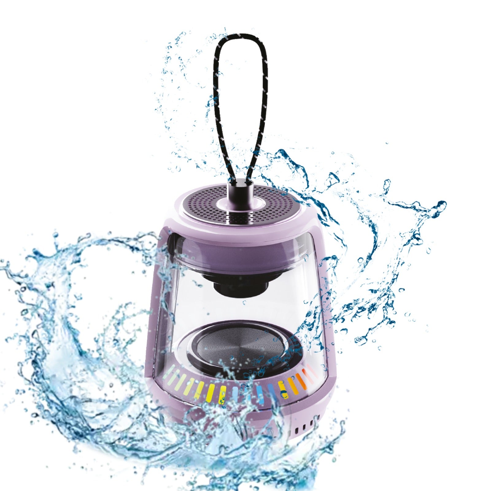 LZEL Aquilasonus Lamp Compact Waterproof Bluetooth Speaker With Dynamic RGB Lights Purple