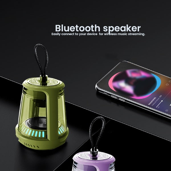 LZEL Aquilasonus Lamp Compact Waterproof Bluetooth Speaker With Dynamic RGB Lights Green