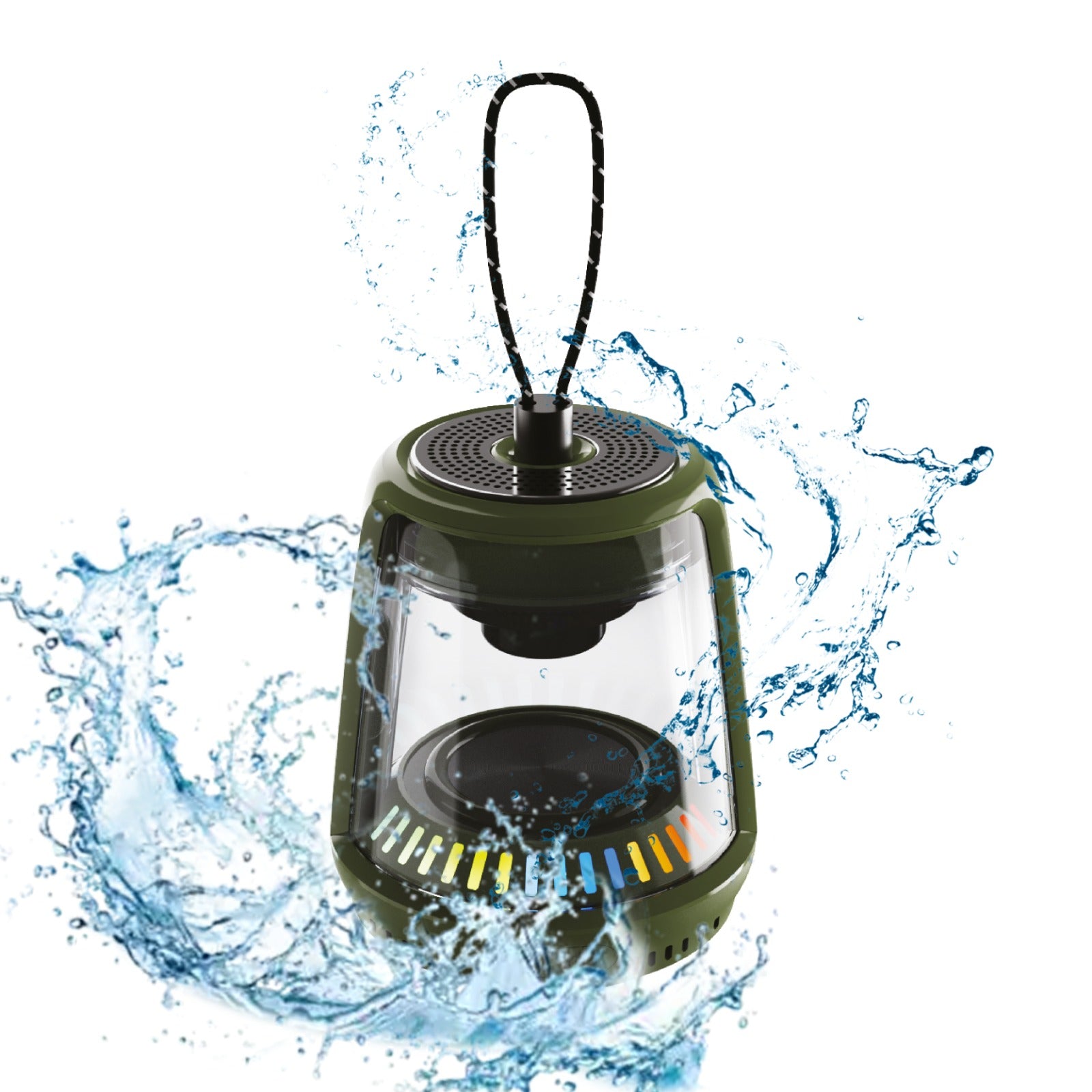 LZEL Aquilasonus Lamp Compact Waterproof Bluetooth Speaker With Dynamic RGB Lights |Green