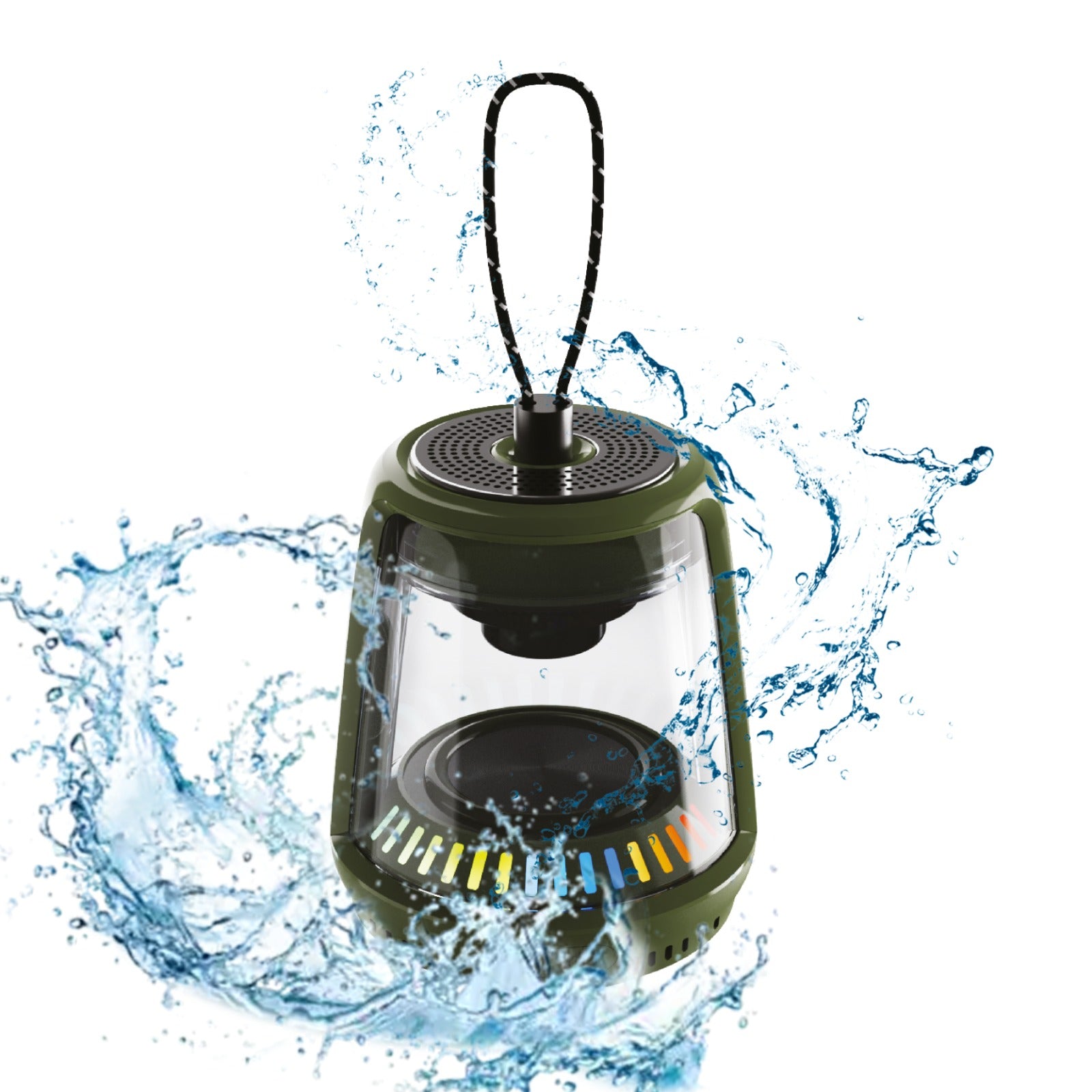 LZEL Aquilasonus Lamp Compact Waterproof Bluetooth Speaker With Dynamic RGB Lights | Green