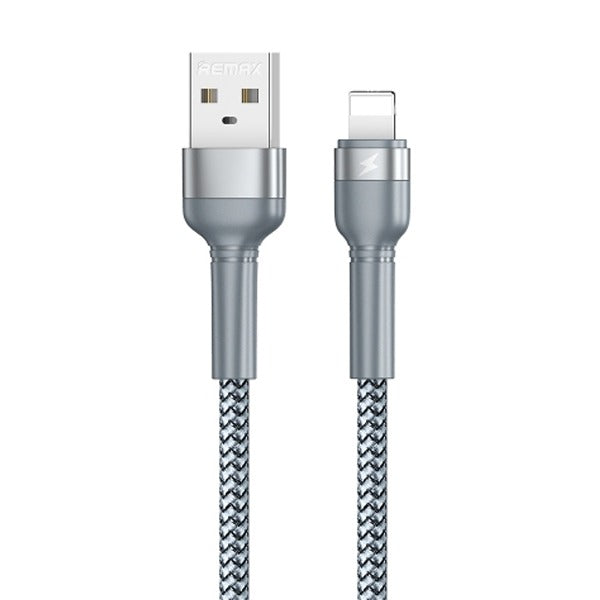 Remax Aluminum Alloy Braided USB-A To Lightning Cable Silver