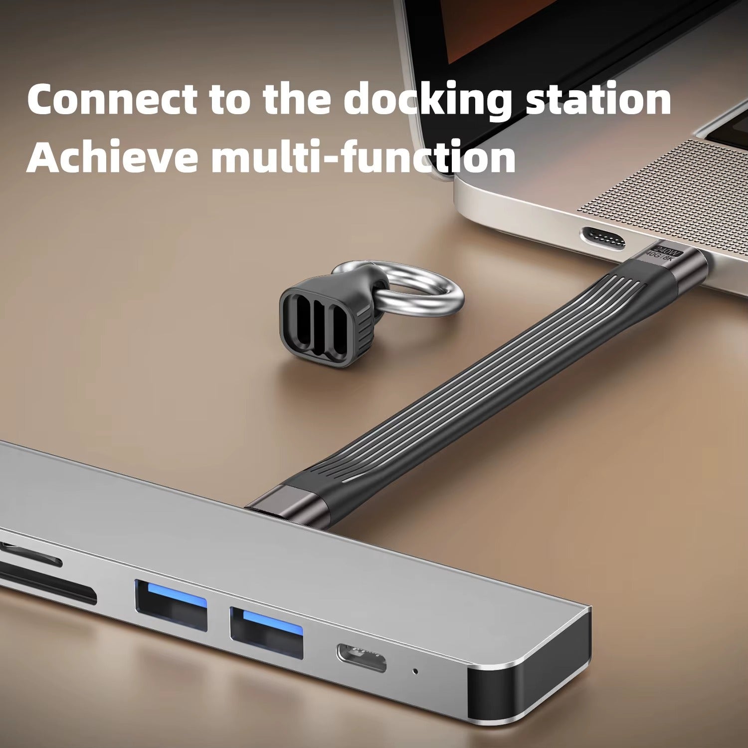 Asli Global Powerwire Key Flex Pd 240W (40g 8k) USB4.0-C To USB-C Keychain 13CM Cable