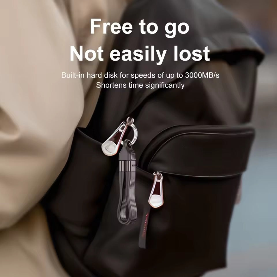 Asli Global Powerwire Key Flex Pd 240W (40g 8k) USB4.0-C To USB-C Keychain 13CM Cable