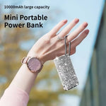 بطارية شحن متنقلة Power Pod Luxe بتصميم ألماسي من أسلي جلوبال سعة 10000 مللي أمبير مع كيبل Type-C مدمج PD| بنفسجي