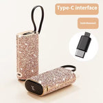 بطارية شحن متنقلة Power Pod Luxe بتصميم ألماسي من أسلي جلوبال سعة 10000 مللي أمبير مع كيبل Type-C مدمج PD| ذهبي