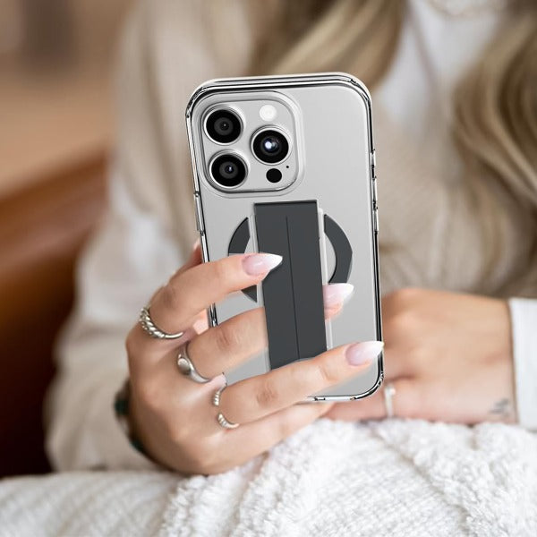 كڤر حماية سيليكون مع مسكة من أسلي جلوبال لهاتف iPhone 16 Pro متوافق مع MagSafe  | أسود