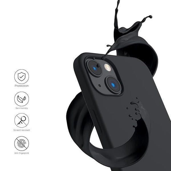 كڤر حماية سيليكون من أسلي جلوبال متوافق مع MagSafe لهاتف iPhone 15 Plus | أسود