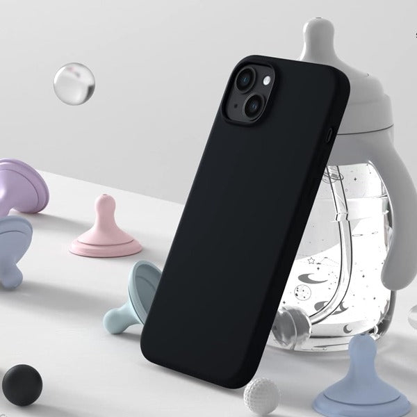 كڤر حماية سيليكون من أسلي جلوبال متوافق مع MagSafe لهاتف iPhone 15 Plus | أسود