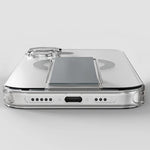 Asli Global iPhone 16 Leather Grip Case | Clear/Gray