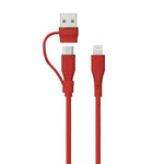 LZEL Celeris PowerDuo – 2-in-1 USB-C to Lightning 27W Silicone Cable (1m) Built-in USB-A Connector