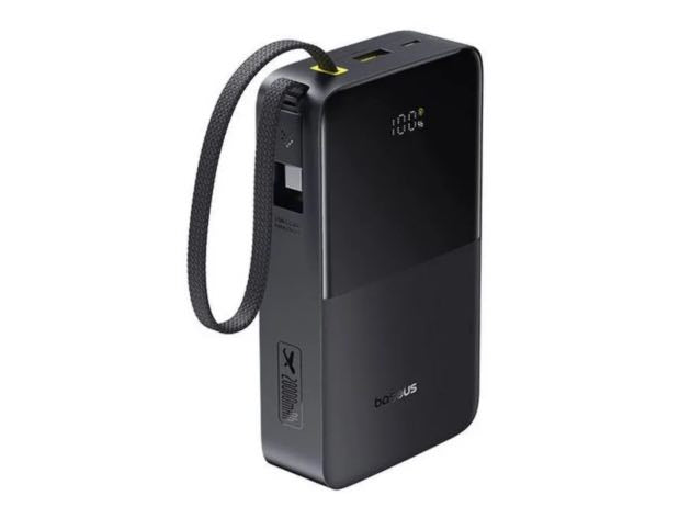 باور بانك Baseus EnerFill FC51 Bipow2 Pro بشاشة رقمية مع كابل مدمج بسعة 20000mAh وقدرة 22.5 واط | أسود 
