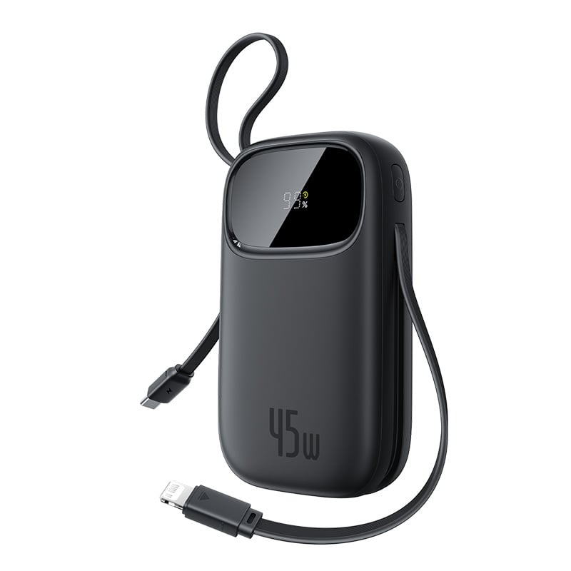 Baseus EnerFill FC31 Qpow 3 Digital Display Power Bank with USB-C+iP Cables 20000mAh 45W | Cosmic Black