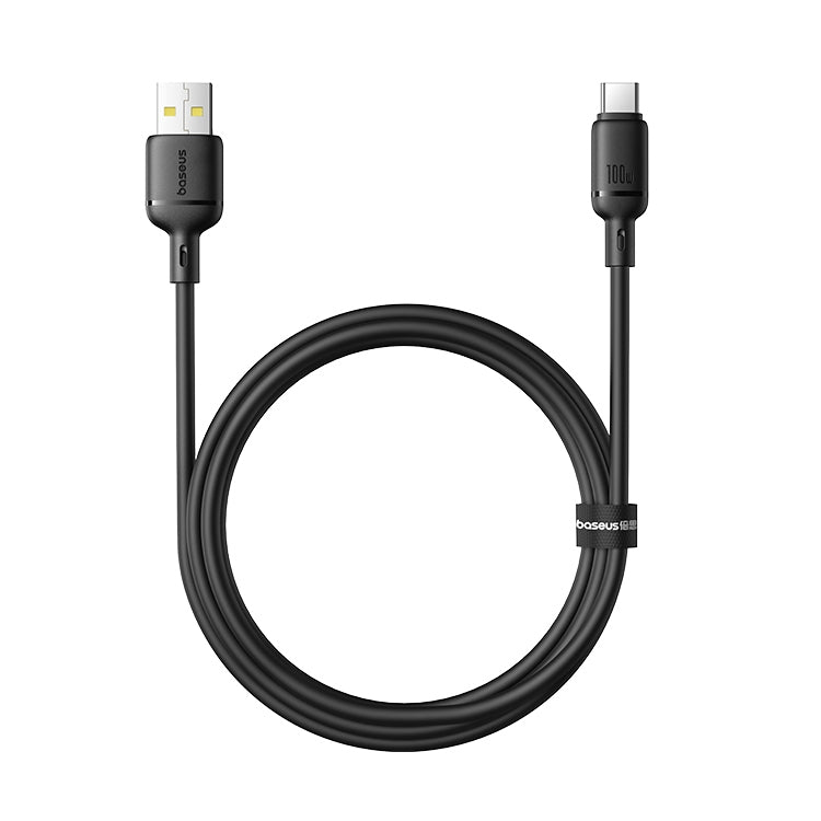 كبيل Baseus Silky للشحن السريع USB-A إلى USB-C بطول 1 متر | أسود 